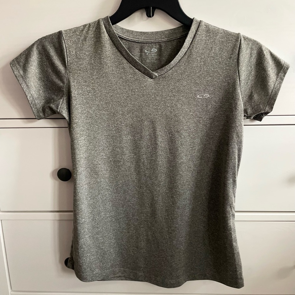 Champion V-Neck Gray Juniors XL Short Sleeve Top